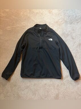 The North Face Black Fleece Quarter Zip Jacket with Logo